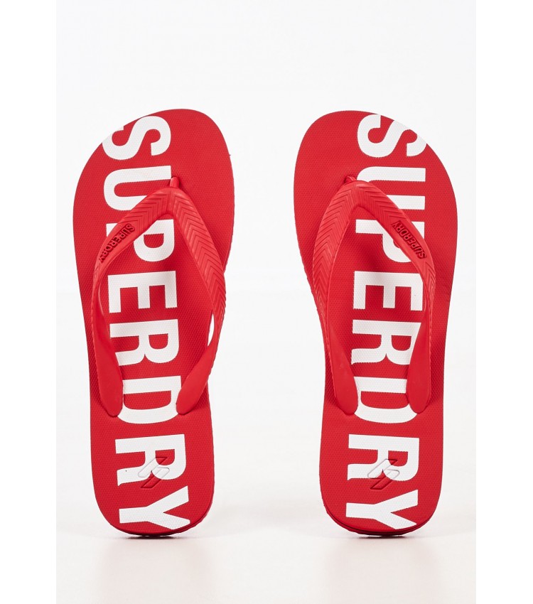 Men Flip Flops & Sandals MF310186A Red Rubber Superdry