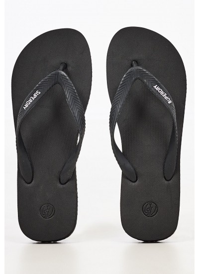 Men Flip Flops & Sandals MF310190A Black Rubber Superdry