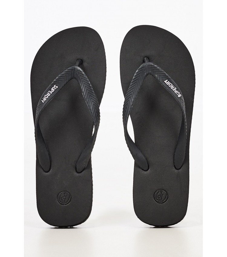 Men Flip Flops & Sandals MF310190A Black Rubber Superdry