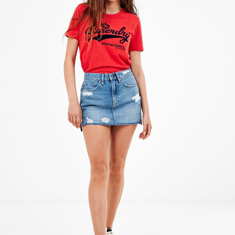 Γυναικείες Φούστες - Σορτς Vintage.Mini Μπλε Βαμβάκι Superdry