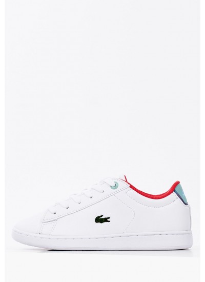 Παιδικά Παπούτσια Casual Car.Evo9.Suc Άσπρο ECOleather Lacoste
