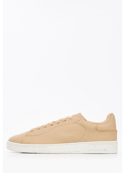 Γυναικεία Παπούτσια Casual Court.Zero Μπεζ Δέρμα Lacoste