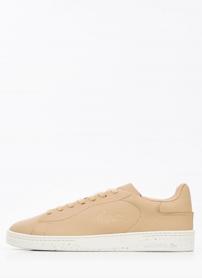 Γυναικεία Παπούτσια Casual Court.Zero Μπεζ Δέρμα Lacoste