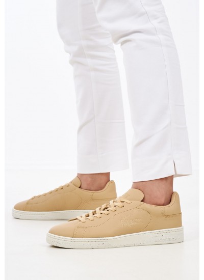 Γυναικεία Παπούτσια Casual Court.Zero Μπεζ Δέρμα Lacoste