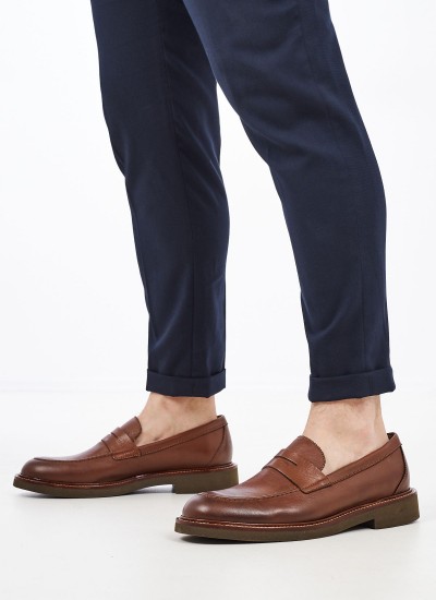 Ανδρικά Μοκασίνια R6711 Μαύρο Δέρμα Boss shoes