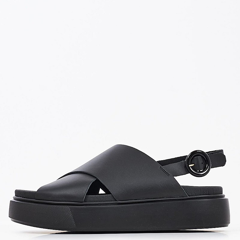 Women Platforms Low 40M6 Black Leather Frau