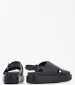 Women Platforms Low 40M6 Black Leather Frau