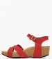 Women Platforms Low 59F7 Red Nubuck Leather Frau