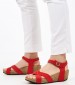 Women Platforms Low 59F7 Red Nubuck Leather Frau