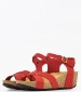 Women Platforms Low 59F7 Red Nubuck Leather Frau