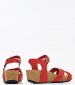 Women Platforms Low 59F7 Red Nubuck Leather Frau