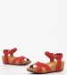 Women Platforms Low 59F7 Red Nubuck Leather Frau