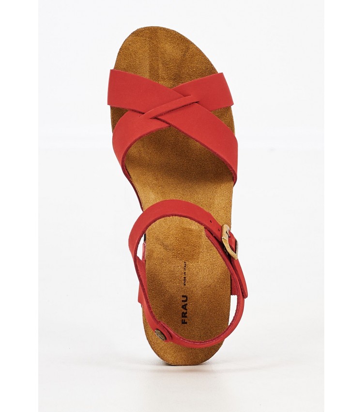 Women Platforms Low 59F7 Red Nubuck Leather Frau