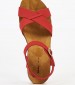 Women Platforms Low 59F7 Red Nubuck Leather Frau