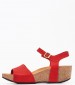 Women Platforms Low 59F9 Red Nubuck Leather Frau