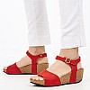 Women Platforms Low 59F9 Red Nubuck Leather Frau Women Platforms Low 59F9 Red Nubuck Leather Frau