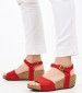 Women Platforms Low 59F9 Red Nubuck Leather Frau