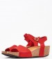 Women Platforms Low 59F9 Red Nubuck Leather Frau