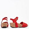 Women Platforms Low 59F9 Red Nubuck Leather Frau Women Platforms Low 59F9 Red Nubuck Leather Frau