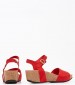 Women Platforms Low 59F9 Red Nubuck Leather Frau