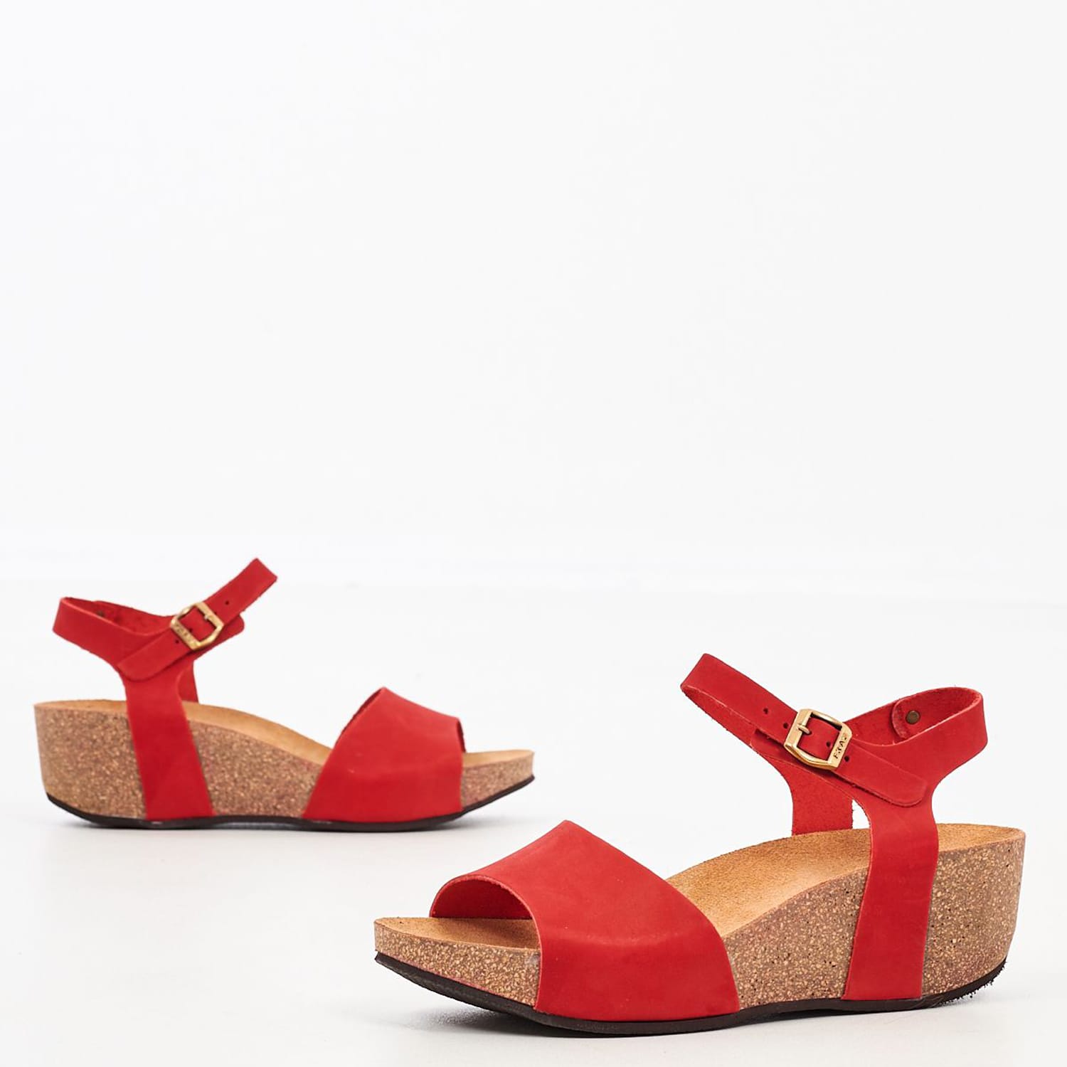 Women Platforms Low 59F9 Red Nubuck Leather Frau Women Platforms Low 59F9 Red Nubuck Leather Frau
