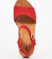 Women Platforms Low 59F9 Red Nubuck Leather Frau