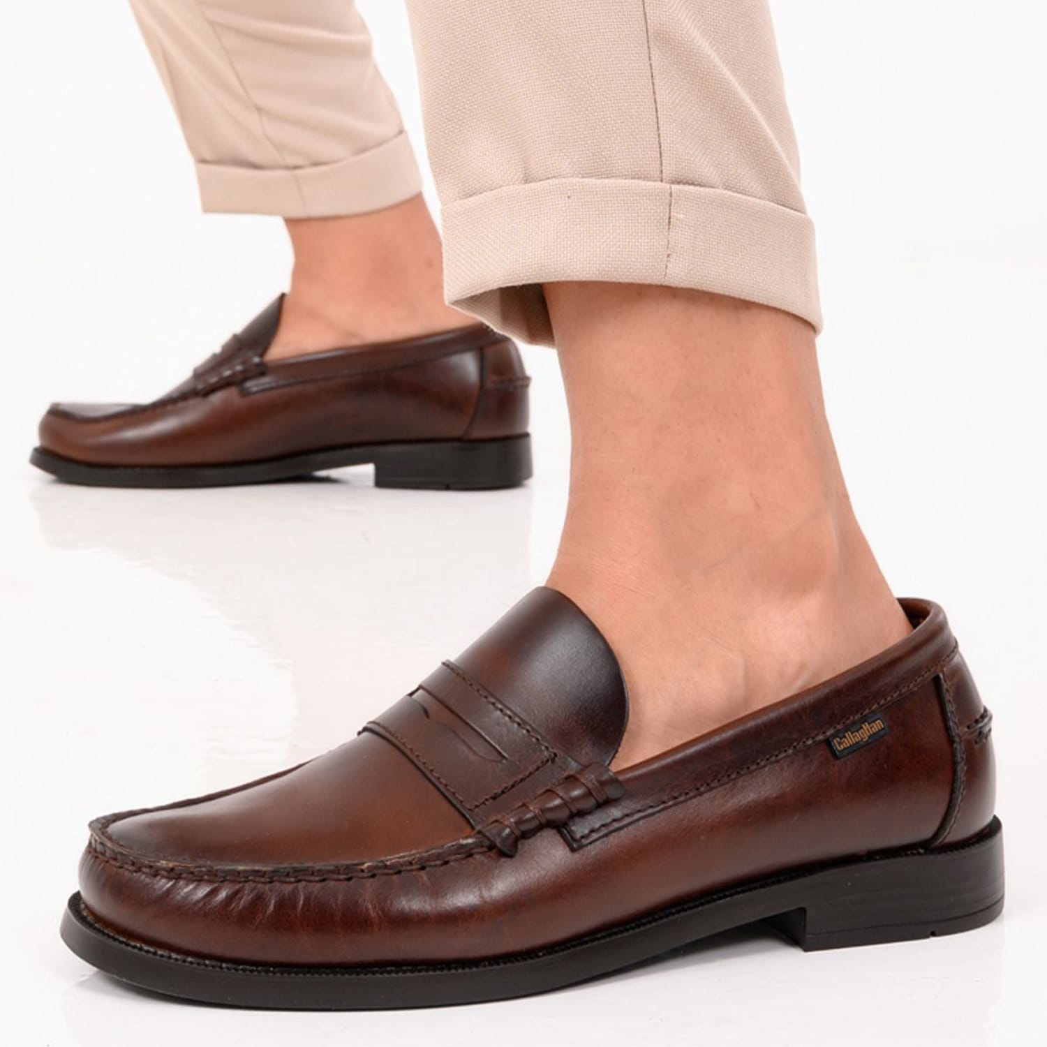 Men Moccasins 16100 Brown Leather Callaghan