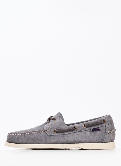 Men Sailing shoes Port.Fleshout Grey Buckskin Sebago