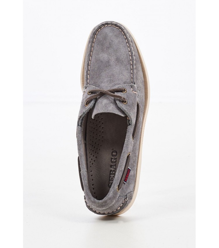 Men Sailing shoes Port.Fleshout Grey Buckskin Sebago