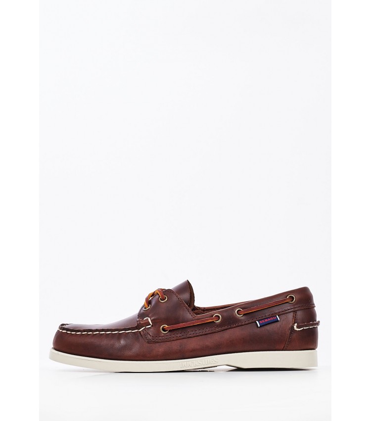 Men Sailing shoes Portland.Waxed Brown Leather Sebago