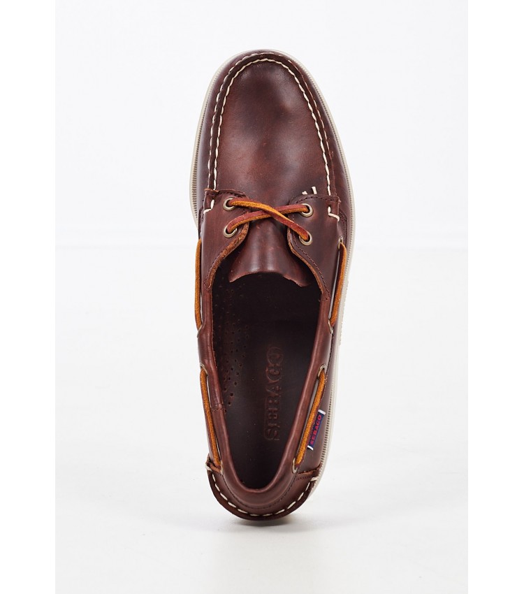 Men Sailing shoes Portland.Waxed Brown Leather Sebago