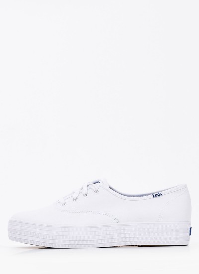 Γυναικεία Παπούτσια Casual WF49946 Άσπρο Πάνινο Keds