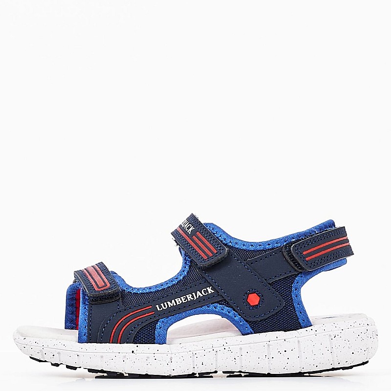 Kids Flip Flops & Sandals Spongy.Sandal Blue Fabric Lumberjack