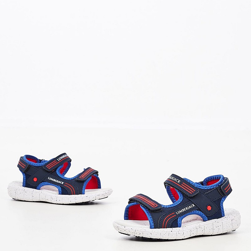 Kids Flip Flops & Sandals Spongy.Sandal Blue Fabric Lumberjack