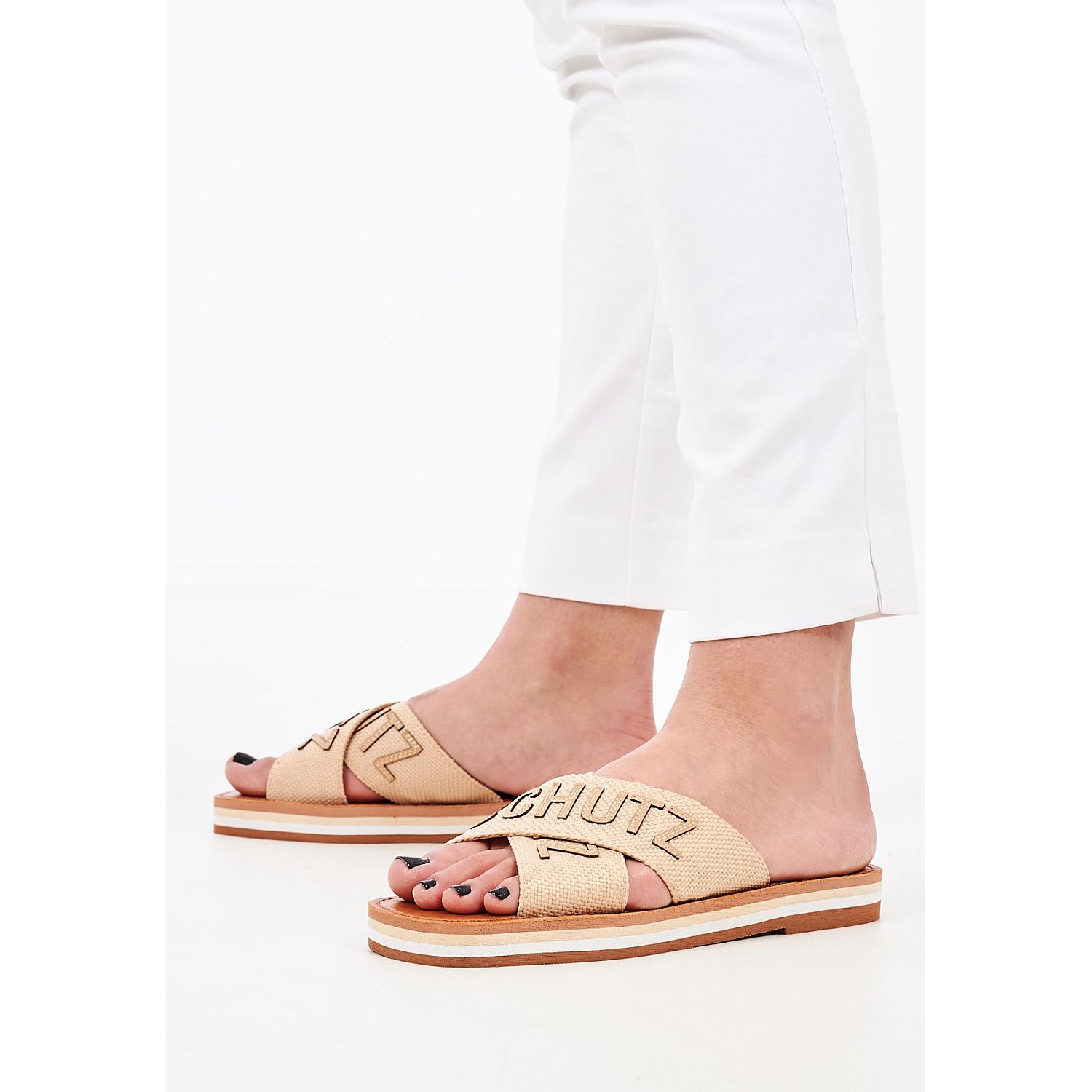 Γυναικεία Flats Salto.Baixo Μπεζ 'Υφασμα Schutz