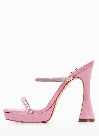 Γυναικεία Πέδιλα Adine2 Ροζ Δέρμα Καστόρι Nine West