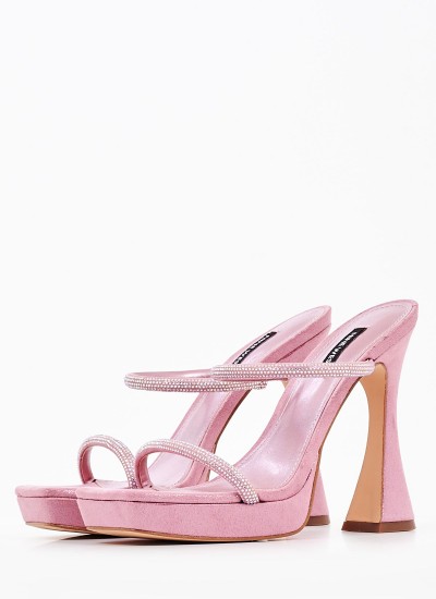 Γυναικεία Πέδιλα Adine2 Ροζ Δέρμα Καστόρι Nine West