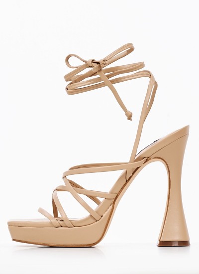 Women Sandal High S20744.0016.N Beige Leather Schutz