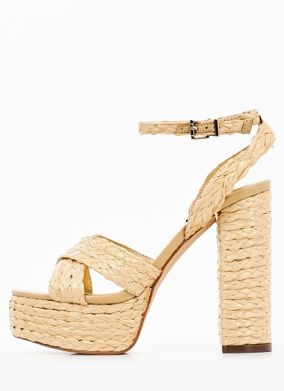 Women Sandal High S20744.0016.N Beige Leather Schutz