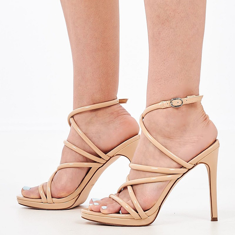 Women Sandals Lexy3 Beige Eco-Leather Nine West