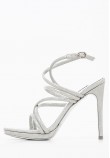 Women Sandals Lexy3 Silver Eco-Leather Nine West