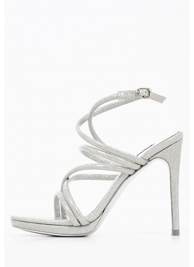 Women Sandals Lexy3 Silver Eco-Leather Nine West