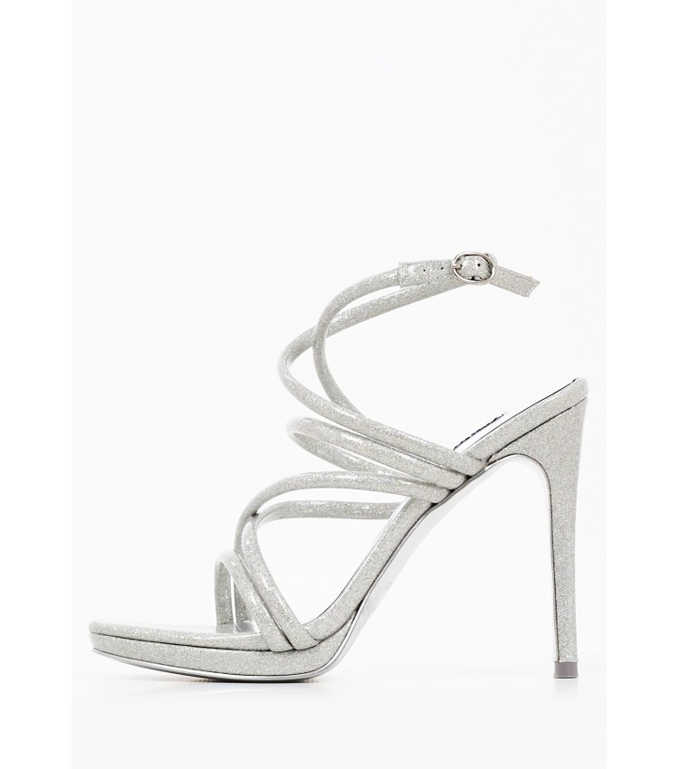 Women Sandals Lexy3 Silver Eco-Leather Nine West
