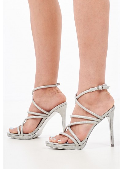 Women Sandals Lexy3 Silver Eco-Leather Nine West