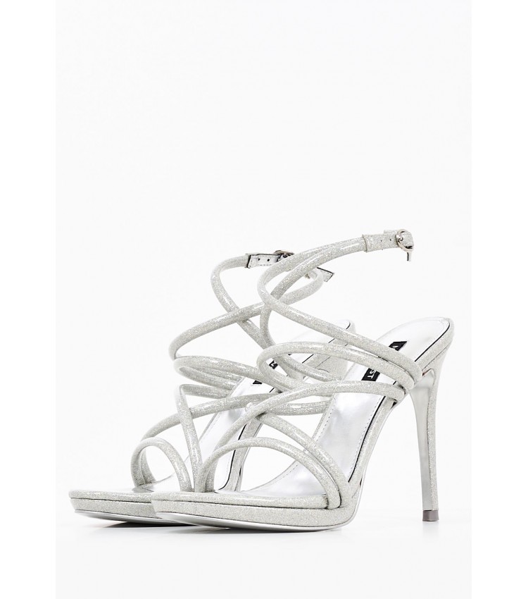 Women Sandals Lexy3 Silver Eco-Leather Nine West