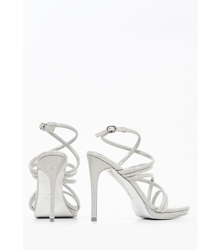 Women Sandals Lexy3 Silver Eco-Leather Nine West