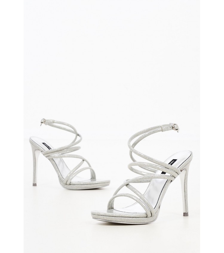 Women Sandals Lexy3 Silver Eco-Leather Nine West