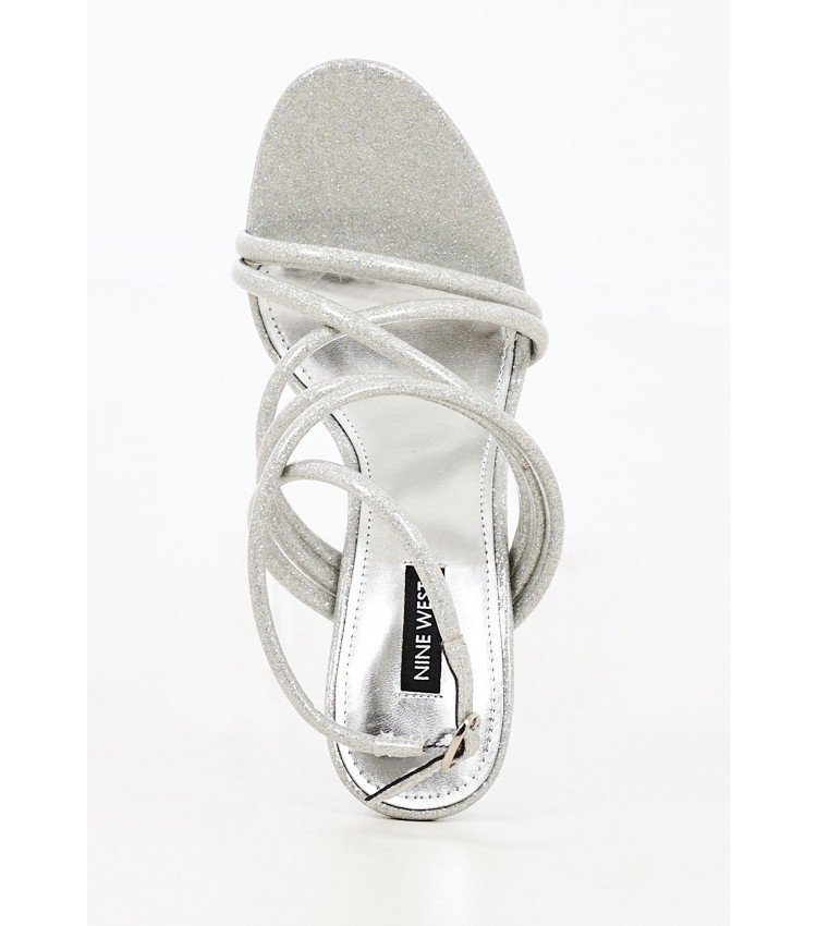 Women Sandals Lexy3 Silver Eco-Leather Nine West