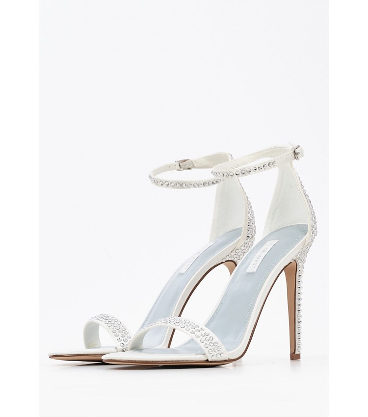 Women Sandals Toria7 White Saten Nine West