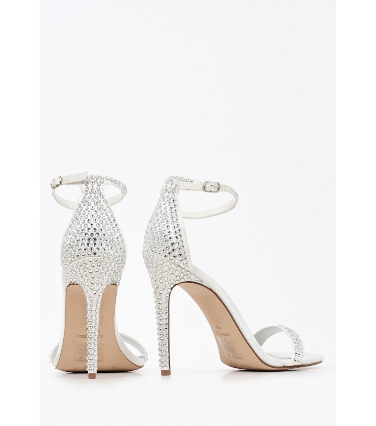 Women Sandals Toria7 White Saten Nine West